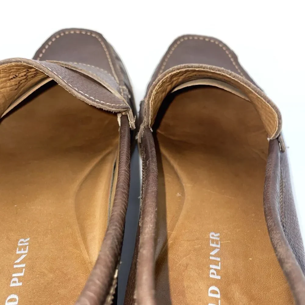 Donald Pliners Men's Brown Pebble Grain Penny loafers size 10‎